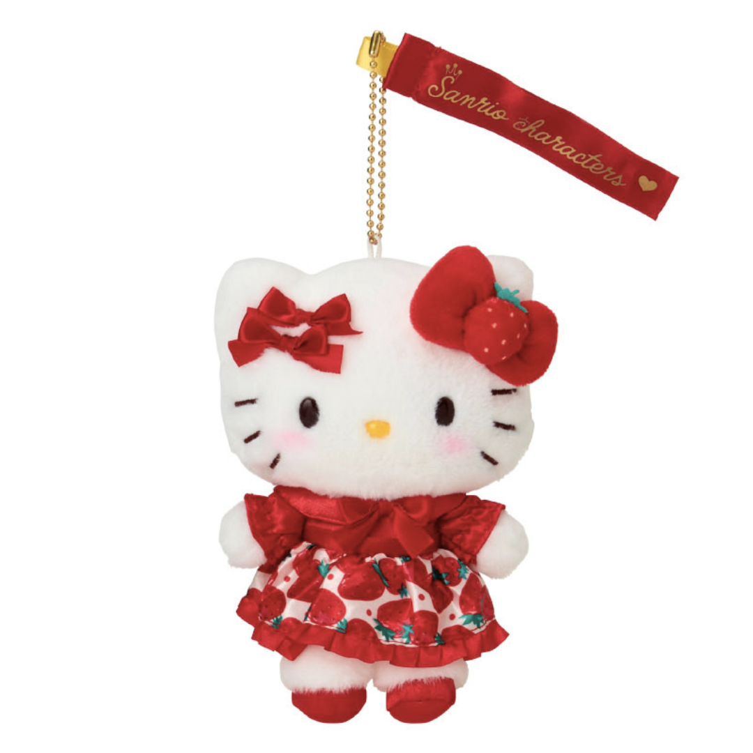 Sanrio Strawberry News 50th Anniversary Plush Keychain - Hello