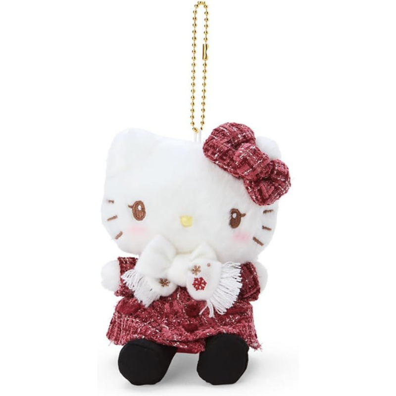 Sanrio Winter Dress Plush Keychain - Hello Kitty hihi Sanrio Winter Dress Plush Keychain - Hello Kitty hihi